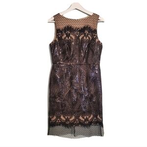 Julia Jordan Black Lace Sequin Dress